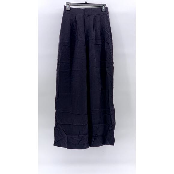 Ted Baker London Pants - TED BAKER LONDON Women's Navy Pleated Wide-Leg High-Rise Pant SZ 1/US4
